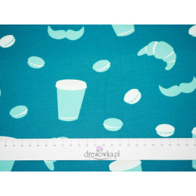 Paris Breakfast ( J'adore Paris) / aqua - single jersey TE210