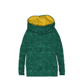 BLUZA DAMSKA (FURIA) NIETOPERZ Z KOMINEM - ACID WASH / BUTELKOWA ZIELEŃ - dzianina pętelkowa