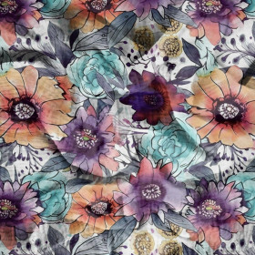 AKWARELOWE KWIATY wz. 6 - Muślin bawełniany