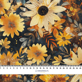 AUTUMN FLOWERS WZ. 9 - Single jersey z elastanem