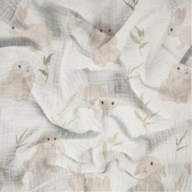 BEŻOWE KRÓLICZKI (PASTELOWE KRÓLICZKI) - Muślin bawełniany