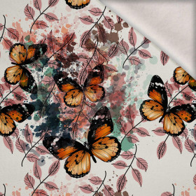 Butterfly & Flowers wz.13 - dzianina drapana z elastanem ITY
