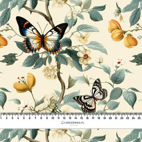 Butterfly & Flowers wz.2- Welur tapicerski