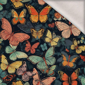 Butterfly & Flowers wz.5 - dzianina drapana z elastanem ITY