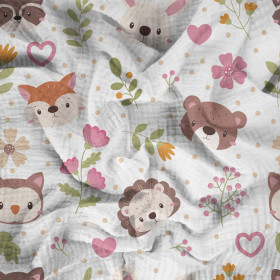 CUTE ANIMALS - Muślin bawełniany