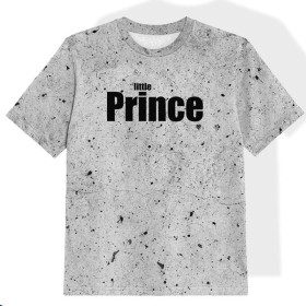 DZIECIĘCY T-SHIRT- LITTLE PRINCE / beton - single jersey (92/98)