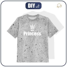 T-SHIRT DZIECIĘCY (140/146) - LITTLE PRINCESS / beton- single jersey 