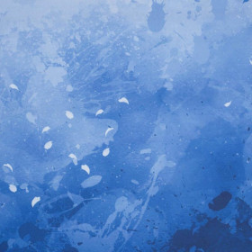 KLEKSY (classic blue) - panel dzianina pętelkowa (90cm x 155cm)