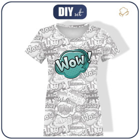 T-SHIRT DAMSKI - KOMIKS / wow (miętowy) - single jersey