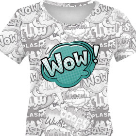 T-SHIRT DAMSKI - KOMIKS / wow (miętowy) - single jersey