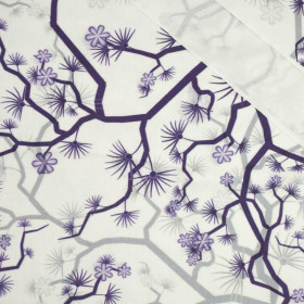 KWIATY wz. 2 (fioletowy) - single jersey z elastanem 