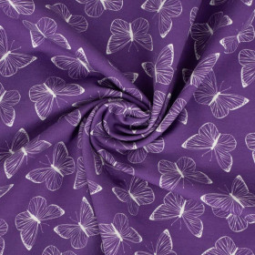 MOTYLE / kontur (PURPUROWE MOTYLE) - single jersey z elastanem 