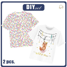 2-PACK - T-SHIRT DZIECIĘCY - WILD & FREE - ZESTAW DO USZYCIA