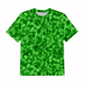 T-SHIRT DZIECIĘCY - PIKSELE WZ. 2 / zielony - single jersey