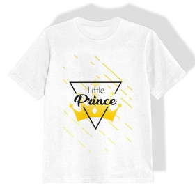 T-SHIRT DZIECIĘCY (104/110) - LITTLE PRINCE / biały - single jersey