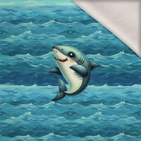 SHARK (SEA ANIMALS WZ. 1) - PANEL (60cm x 50cm) dzianina drapana z elastanem ITY