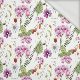 KWIATY I POZIOMKI (NA ŁĄCE) - dresówka pętelkowa