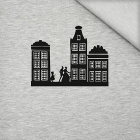 DZIEWCZYNKA Z ZAPAŁKAMI- M-01 melanż jasnoszary- panel dzianina pętelkowa 