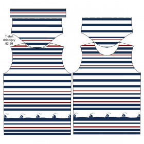 T-SHIRT DZIECIĘCY - STATKI / paski (marine) - single jersey