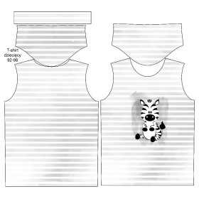 T-SHIRT DZIECIĘCY (128/134) - ZEBRA / PASKI (szary) - single jersey 