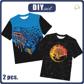 2-PACK - T-SHIRT DZIECIĘCY - BLUE DRAGON - ZESTAW DO USZYCIA