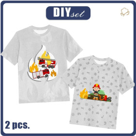 2-PACK - T-SHIRT DZIECIĘCY - STRAŻAK - ZESTAW DO USZYCIA