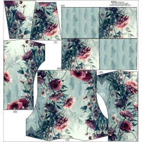 BLUZA DAMSKA (FURIA) NIETOPERZ Z KOMINEM - VINTAGE FLOWERS wz. 2 - zestaw do uszycia