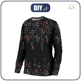 BLUZA DAMSKA (HANA) BASIC - LISTKI WZ. 3 / czarny - zestaw do uszycia