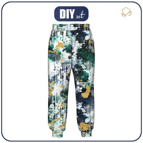 JOGGERY DAMSKIE (NOEMI) - FLORAL STRIPES WZ. 2 - zestaw do uszycia