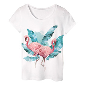 PIŻAMA-T-SHIRT "LINDA" - FLAMINGI wz. 2 - zestaw do uszycia