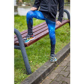 THERMO LEGGINSY CHŁOPIĘCE (HUGO) - BLUE SPLATTER - zestaw do uszycia