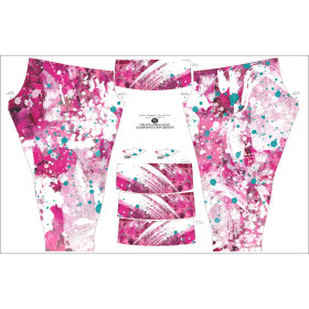 THERMO LEGGINSY DAMSKIE (GRETA) - PINK SPLATTER - zestaw do uszycia