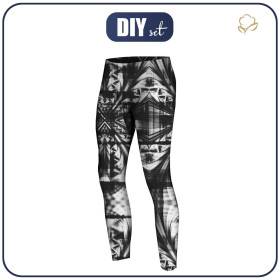 THERMO LEGGINSY MĘSKIE (JACK) - CZARNY BATIK - zestaw do uszycia