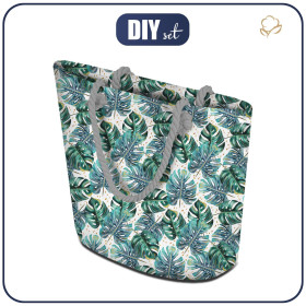 TORBA SHOPPER - MONSTERA wz. 4 / biały - zestaw do uszycia