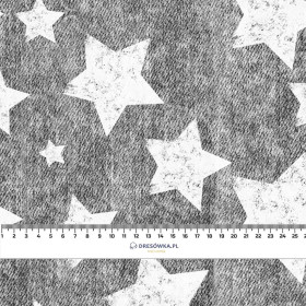 BIAŁE GWIAZDY / przecierany jeans (szary) - dzianina drapana z elastanem ITY