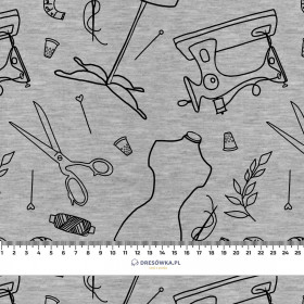 KRAWIECTWO KONTUR / melanż jasnoszary - Jersey wiskozowy