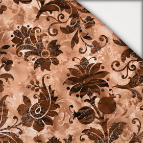 FLORAL WZ. 9 / peach fuzz - lekka dzianina drapana