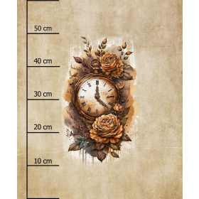 STEAMPUNK CLOCK - PANEL (60cm x 50cm) tkanina bawełniana