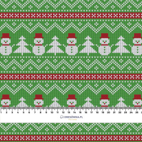 BAŁWANKI Z CHOINKAMI / zielony - tkanina wodoodporna