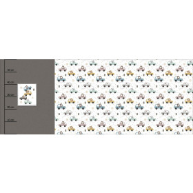 KOLOROWE AUTKA / szary (MIEJSKIE MISIE) - PANEL PANORAMICZNY (60 x 155cm)