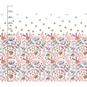 KWIATY (wzór 3) / biały - panel sukienkowy