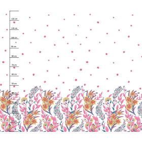 KWIATY (wzór 7) / biały - panel sukienkowy