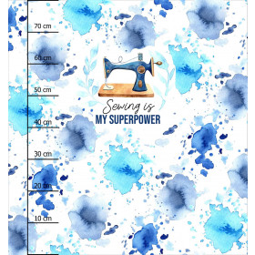 SEWING IS MY SUPERPOWER - panel (75cm x 80cm) SINGLE JERSEY