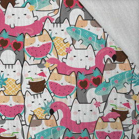 SUMMER CATS wz. 1 - Muślin bawełniany