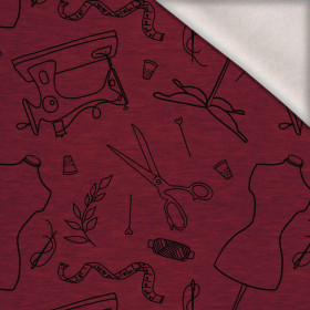 KRAWIECTWO KONTUR / viva magenta - dzianina drapana z elastanem ITY