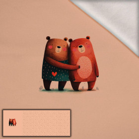 BEARS IN LOVE 1 - panel panoramiczny dzianina drapana z elastanem ITY (60cm x 155cm)