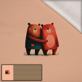 BEARS IN LOVE 2 - panel panoramiczny dzianina drapana z elastanem ITY (60cm x 155cm)