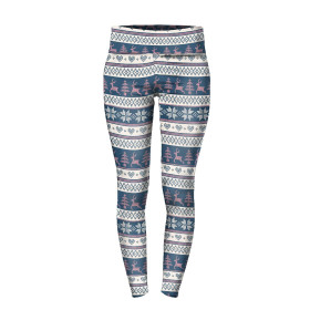 THERMO LEGGINSY DAMSKIE (GRETA) - RENIFERY wz. 3 / granatowy (NORWESKIE WZORY) - zestaw do uszycia