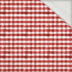 MINI KRATA VICHY / czerwony (KRATA I RÓŻE) - dresówka pętelkowa