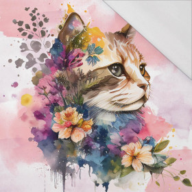 WATERCOLOR CAT WZ. 1 - panel (75cm x 80cm) SINGLE JERSEY